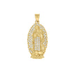 10kt Two-Tone Gold Mens Cubic-Zirconia Religious Guadalupe Charm Pendant
