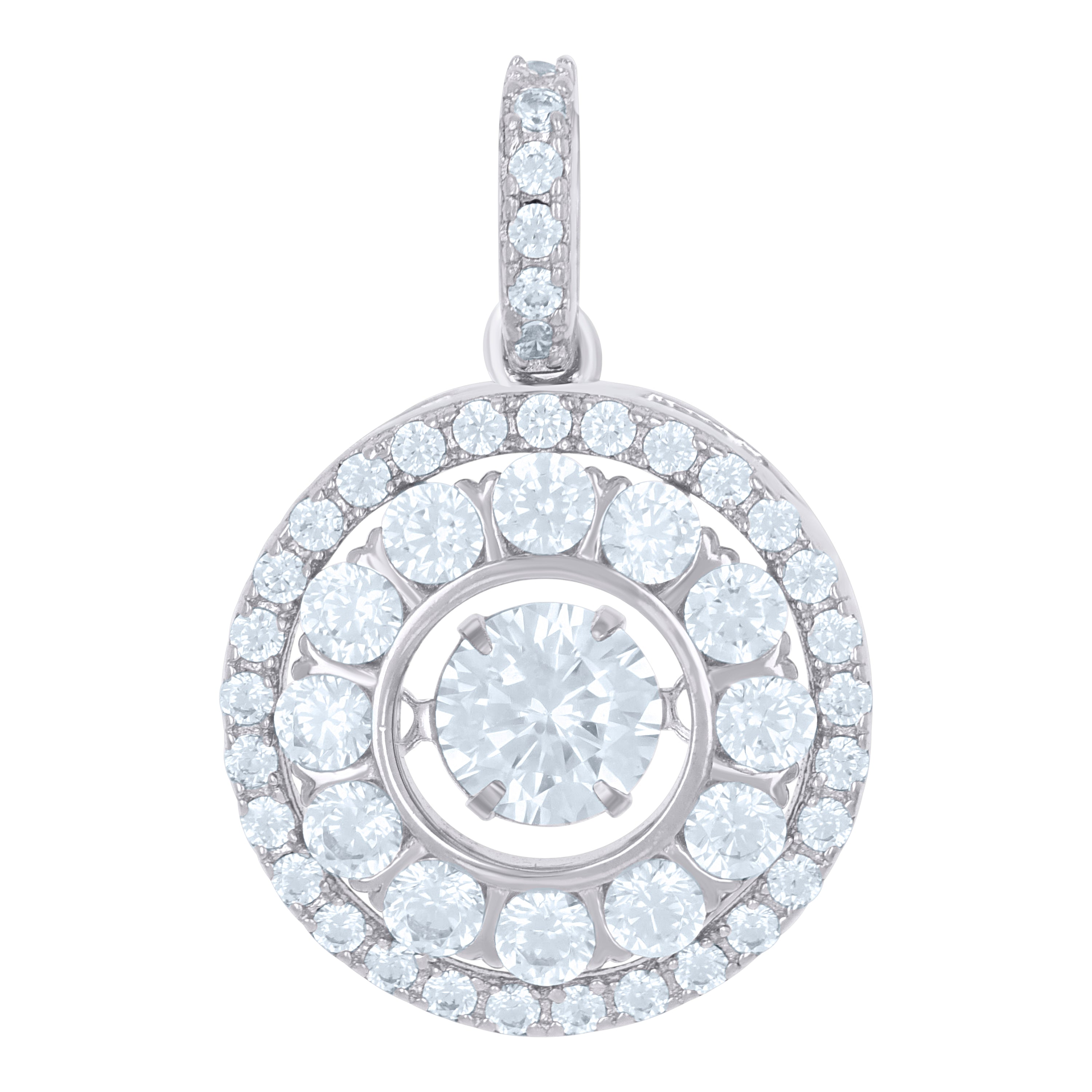 925 Sterling Silver Womens Cubic-Zirconia Fashion Charm Pendant
