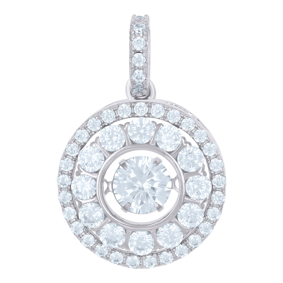 925 Sterling Silver Womens Cubic-Zirconia Fashion Charm Pendant