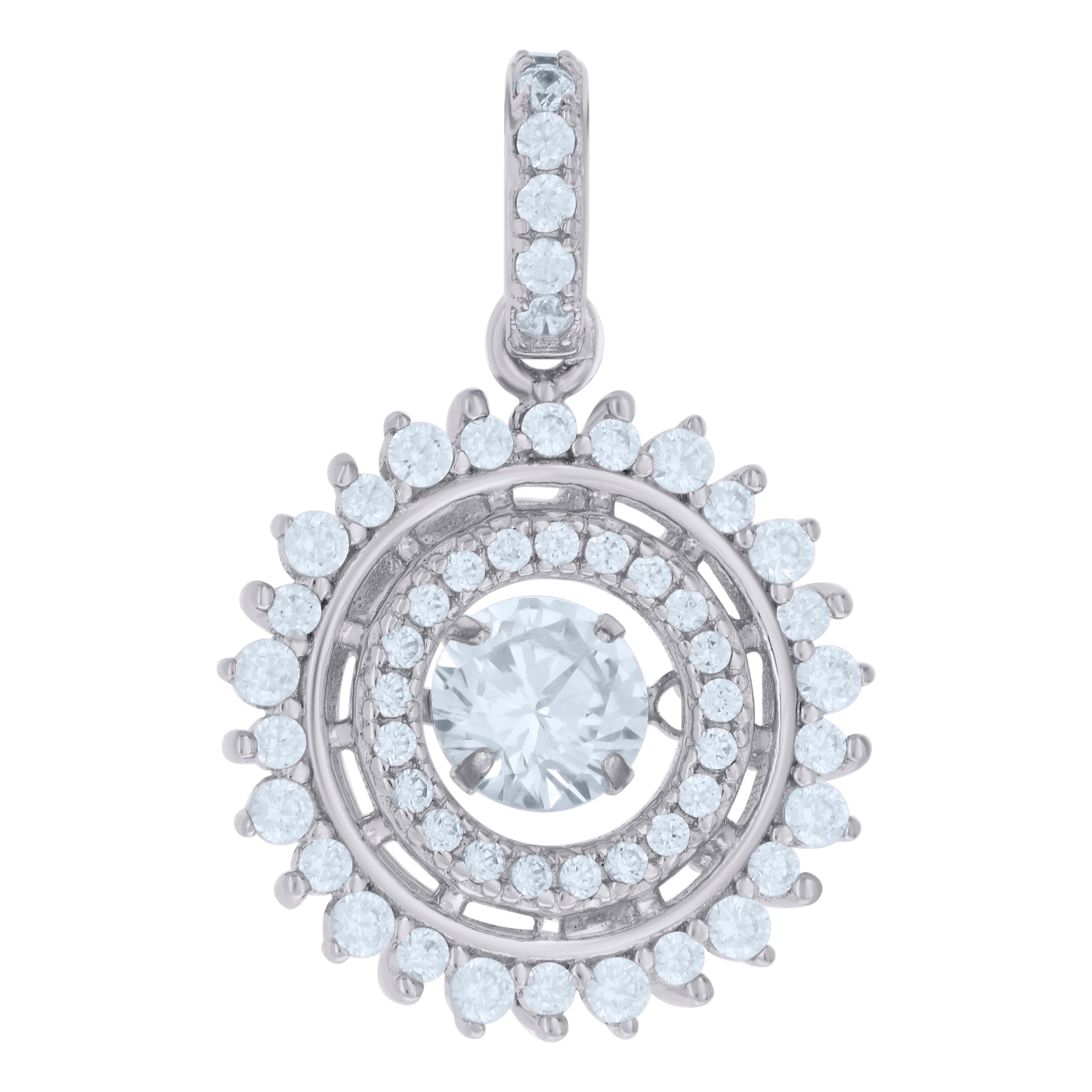 925 Sterling Silver Womens Cubic-Zirconia Fashion Charm Pendant