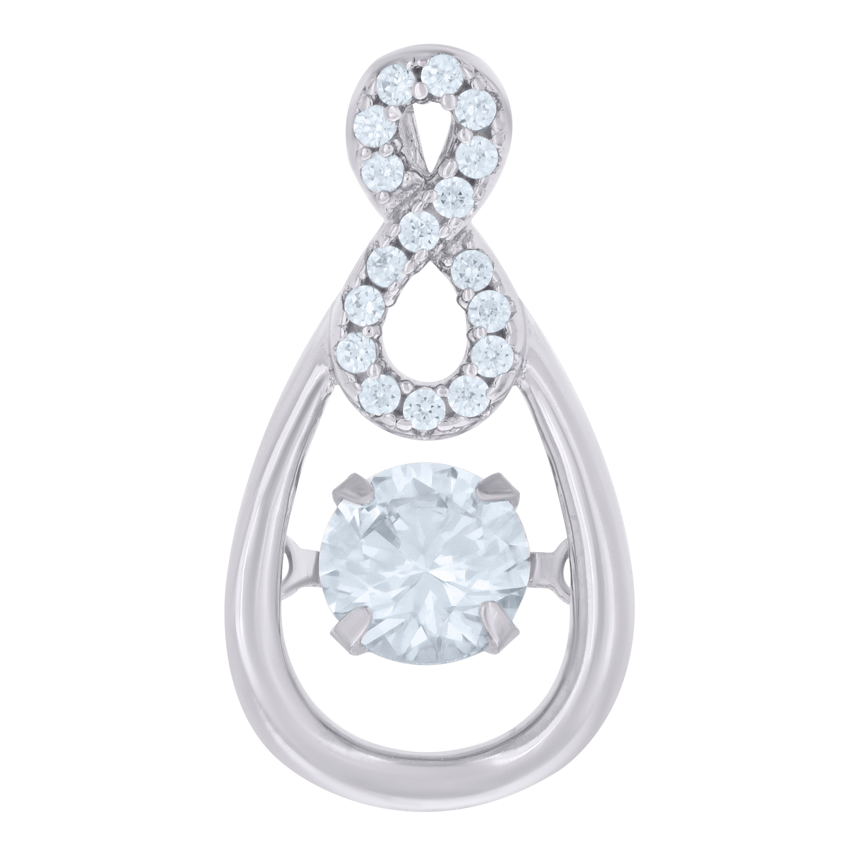 925 Sterling Silver Womens Cubic-Zirconia Infinity Charm Pendant
