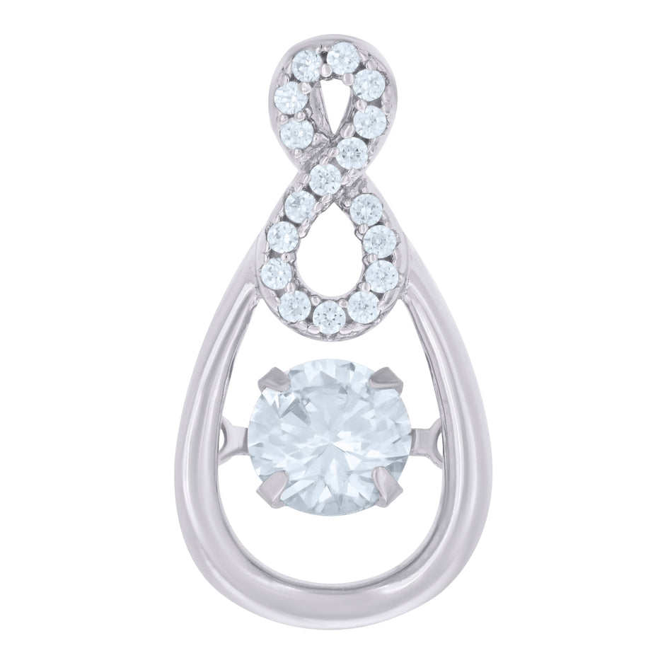 925 Sterling Silver Womens Cubic-Zirconia Infinity Charm Pendant