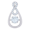 925 Sterling Silver Womens Cubic-Zirconia Infinity Charm Pendant
