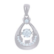 925 Sterling Silver Womens Cubic-Zirconia Tear Drop Charm Pendant