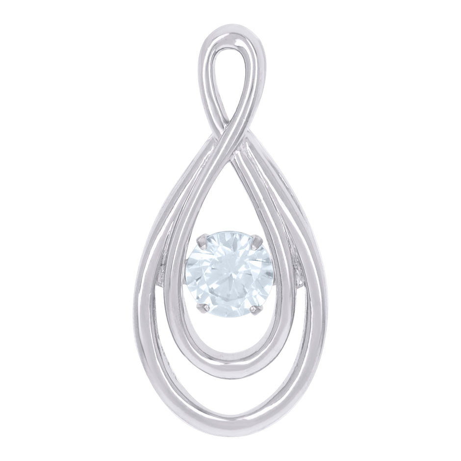 925 Sterling Silver Womens Cubic-Zirconia Infinity Charm Pendant