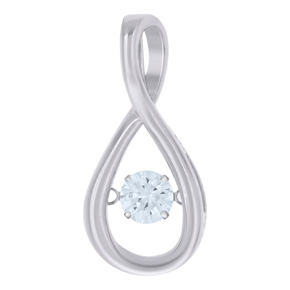 925 Sterling Silver Womens Cubic-Zirconia Infinity Charm Pendant