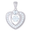 925 Sterling Silver Womens Sparkling Cz Heart Charm Pendant