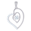 925 Sterling Silver Womens Cubic-Zirconia Heart Sparkling Charm Pendant