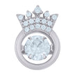 925 Sterling Silver Mens Cubic-Zirconia Crown Charm Pendant