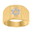 10kt Two-Tone Gold Mens Star Of David Religious Ring Size 7