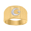 10kt Two-Tone Gold Mens Moon Star Religious Ring Size 7