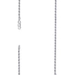 925 Sterling Silver Solid Rope Chain Rhodium 060 3mm-22