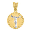 10kt Gold Two-Tone Diamond-Cut Unisex Jesus Religious Charm Pendant