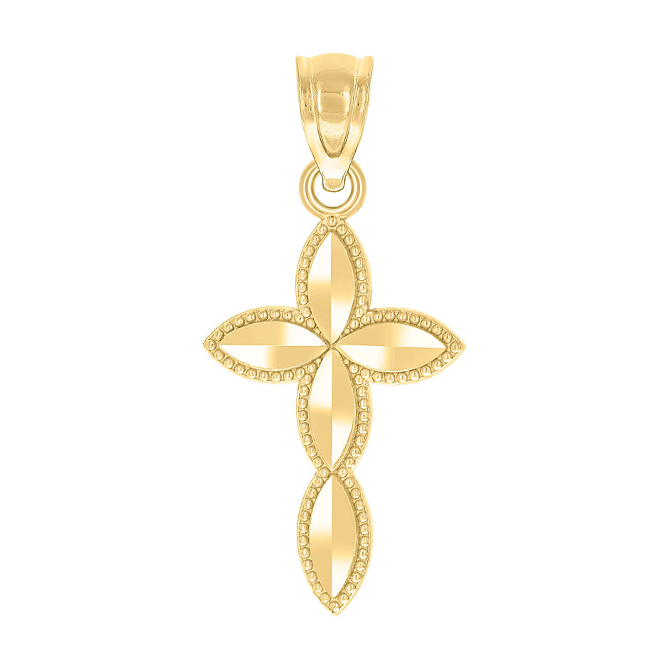 10kt Yellow Gold Unisex Passion Cross Religious Charm Pendant