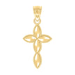 10kt Yellow Gold Unisex Passion Cross Religious Charm Pendant
