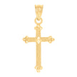 10kt Yellow Gold Diamond-Cut Womens Cross Religious Charm Pendant