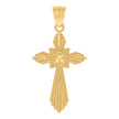 10kt Yellow Gold Textured Womens Cross Religious Charm Pendant