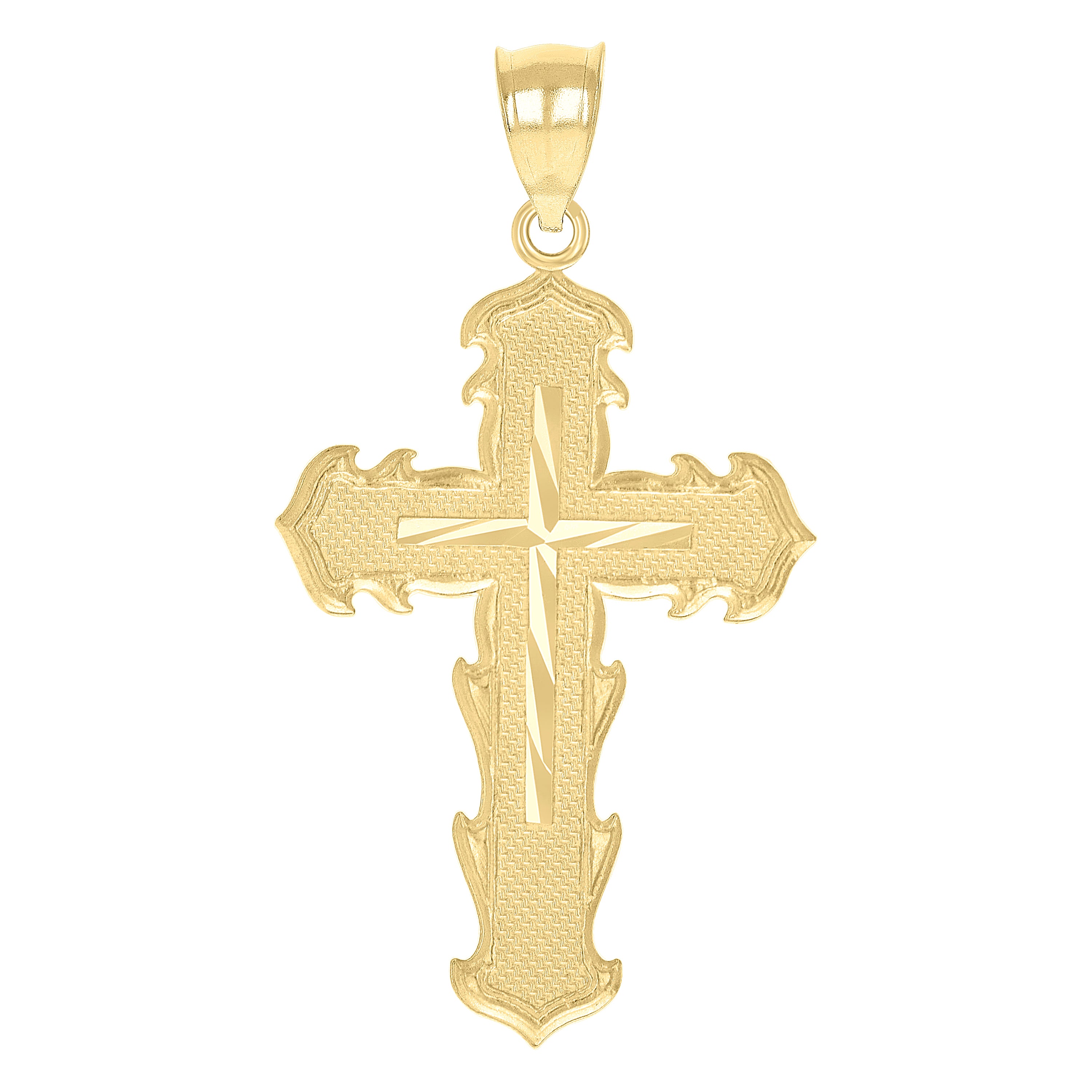 10kt Yellow Gold Unisex Cross Religious Charm Pendant