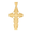 10kt Yellow Gold Diamond-Cut Mens Cross Religious Charm Pendant