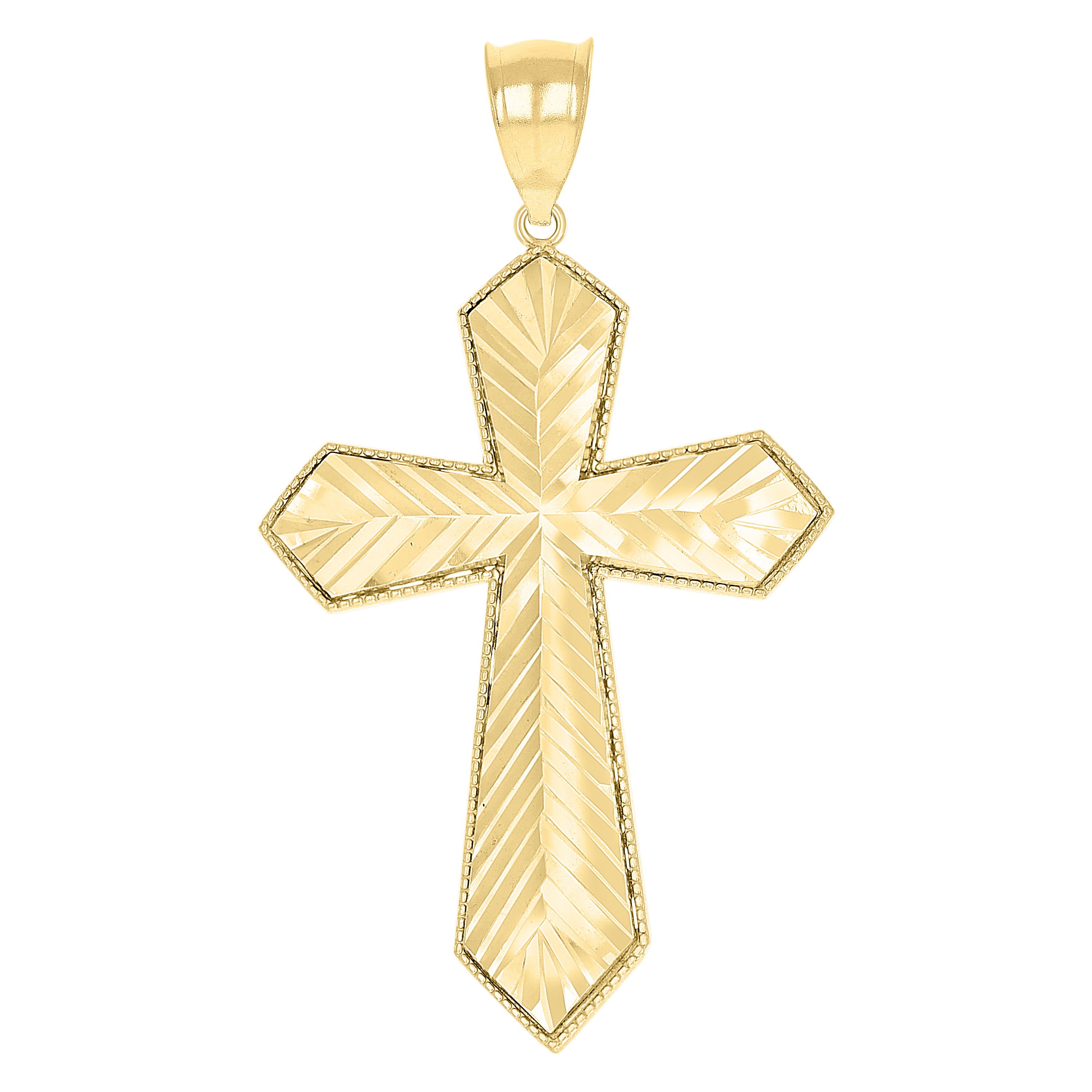 10kt Yellow Gold Mens Cross Religious Charm Pendant