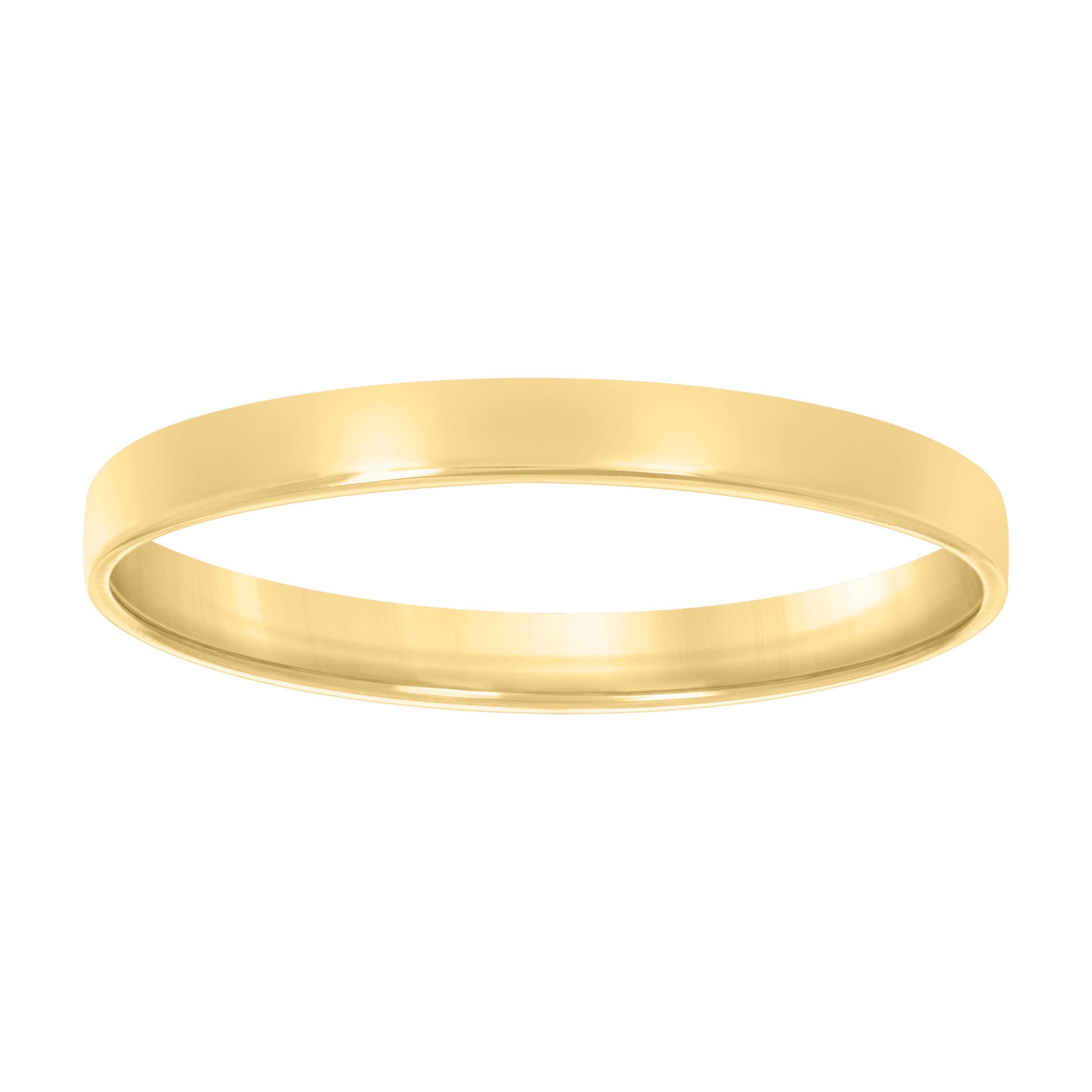 925 Sterling Silver Yellow-Tone Unisex 3mm Comfort Fit Flat Wedding Band Ring Size 8 - SLV-88797