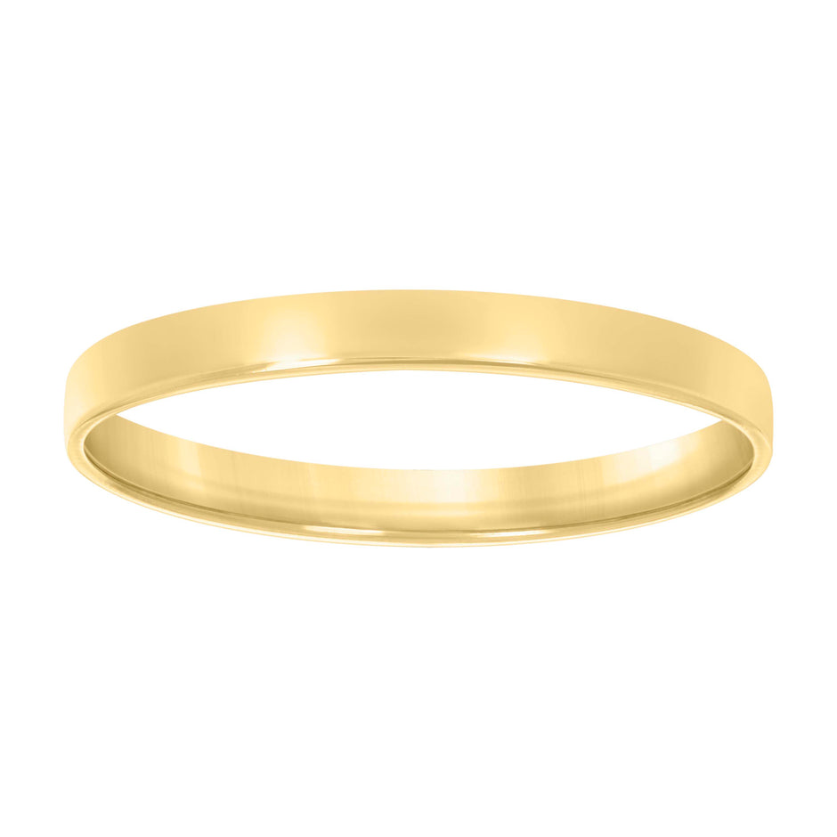 925 Sterling Silver Yellow-Tone Unisex 3mm Comfort Fit Flat Wedding Band Ring Size 9 - SLV-88798