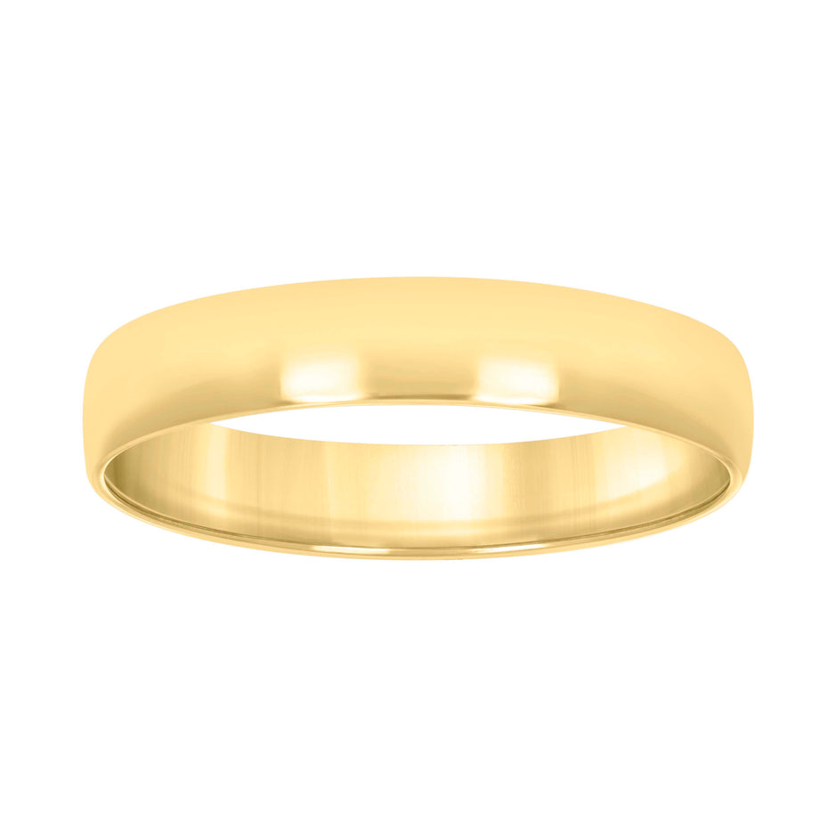 925 Sterling Silver Yellow-Tone Unisex 5mm Comfort Fit Domed Wedding Band Ring Size 9 - SLV-88852