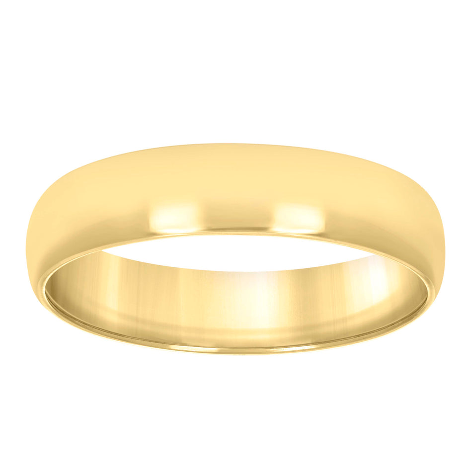 925 Sterling Silver Yellow-Tone Unisex 6mm Comfort Fit Domed Wedding Band Ring Size 8 - SLV-88858