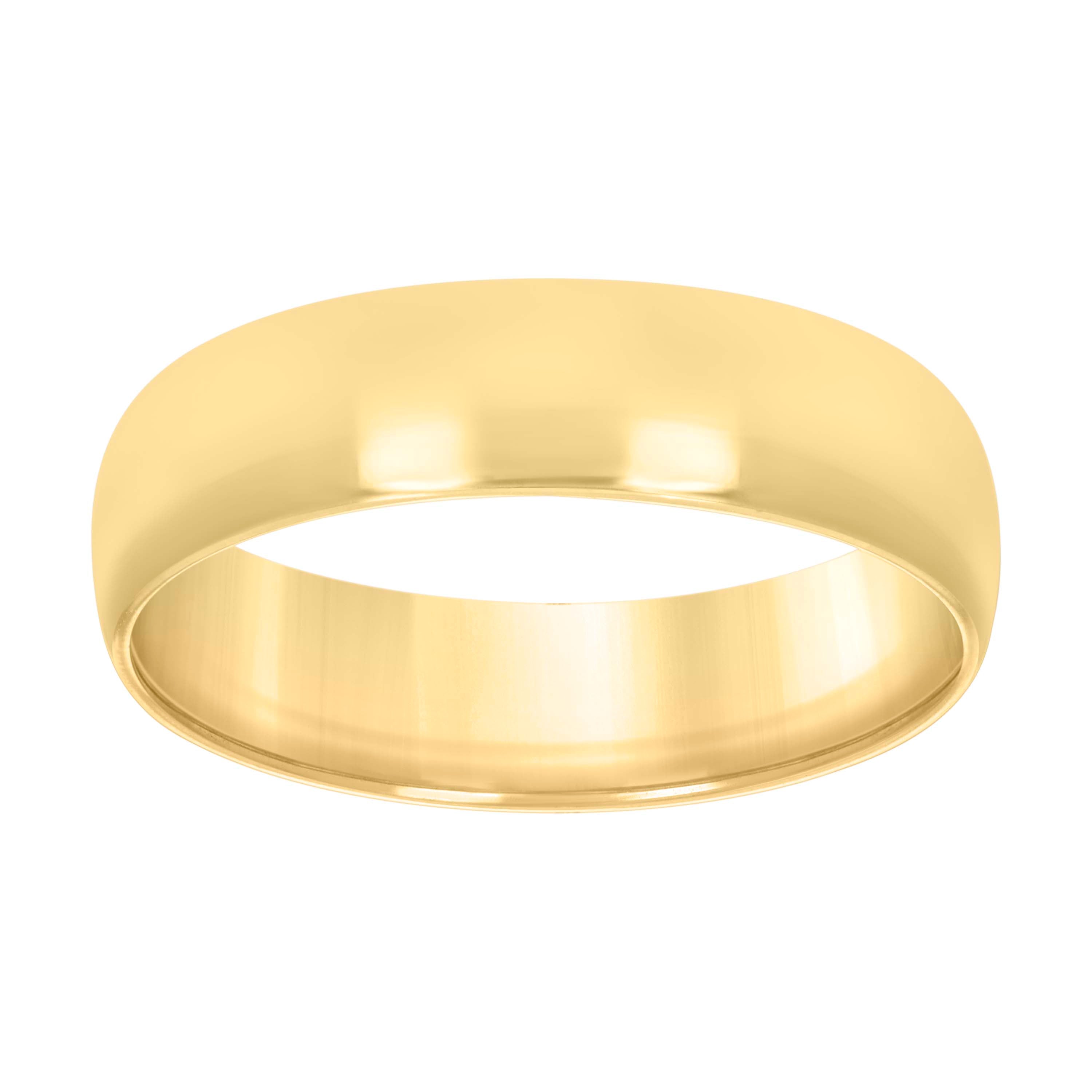 925 Sterling Silver Yellow-Tone Unisex 7mm Comfort Fit Domed Wedding Band Ring Size 12 - SLV-88870