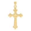 10kt Yellow Gold Unisex Nugget Cross Religious Charm Pendant