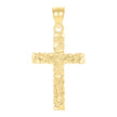 10kt Yellow Gold Unisex Nugget Cross Crucifix Religious Charm Pendant