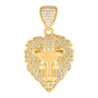 10kt Yellow Gold Mens Cubic Zirconia Zodiac Sign Leo Lion Head Charm Pendant