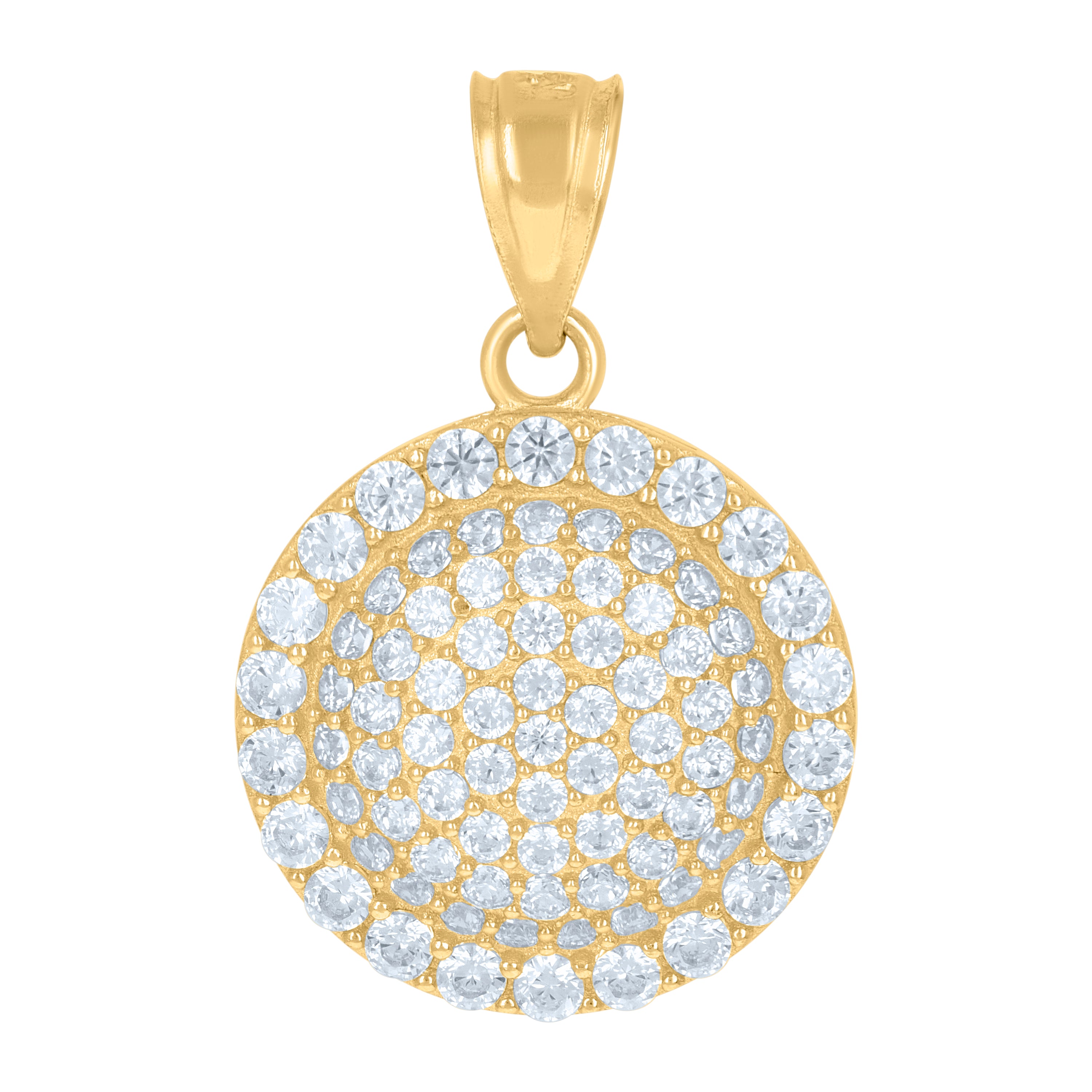 10kt Yellow Gold Mens Women Cubic Zirconia Charm Pendant