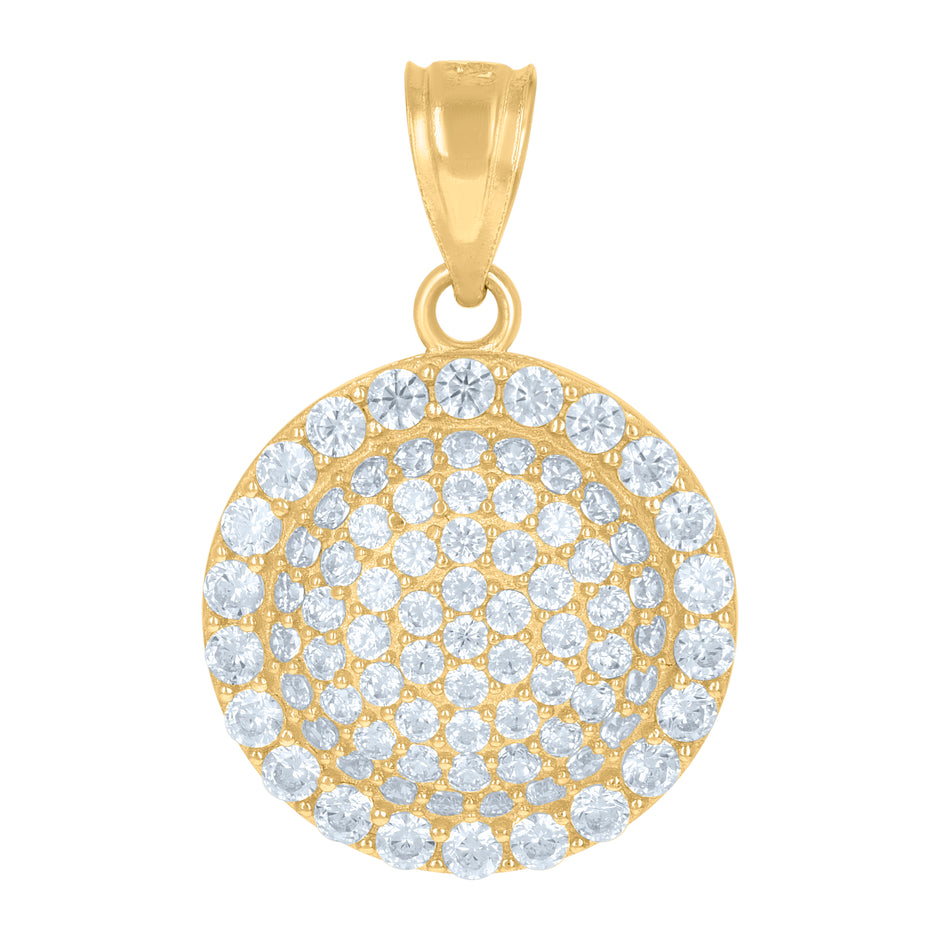 10kt Yellow Gold Mens Women Cubic Zirconia Charm Pendant