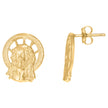 10kt Yellow Gold Womens Textured Jesus Face Religious Stud Earrings