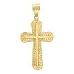 10kt Yellow Gold Mens Nugget Cross Religious Charm Pendant