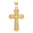 10kt Yellow Gold Mens Cross Religious Charm Pendant