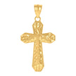 10kt Yellow Gold Mens Nugget Cross Religious Charm Pendant