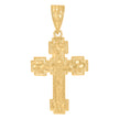 10kt Yellow Gold Mens Cross Religious Charm Pendant