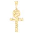 10kt Yellow Gold Mens Ankh Cross Religious Charm Pendant