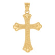 10kt Yellow Gold Mens Cross Religious Charm Pendant