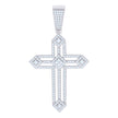 925 Sterling Silver Unisex CZ Cross Religious Charm Pendant