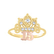 10kt Tri-Color Gold Womens Cubic Zirconia Dc 15 Anos Crown Engagement Ring