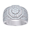 925 Sterling Silver Mens Cubic Zirconia Presidential Ring Size 10 - SLV-89909