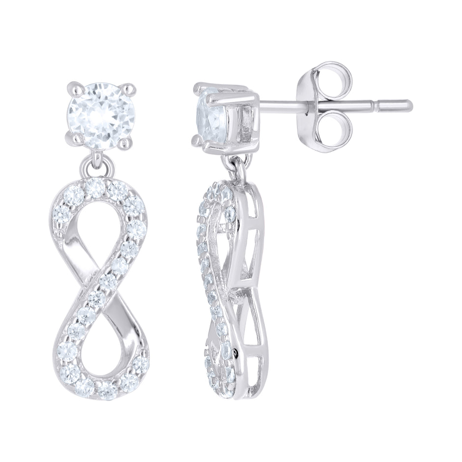 925 Sterling Silver Infinity 2.36Gm Womens Dangler Earrings