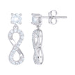 925 Sterling Silver Infinity 2.36Gm Womens Dangler Earrings