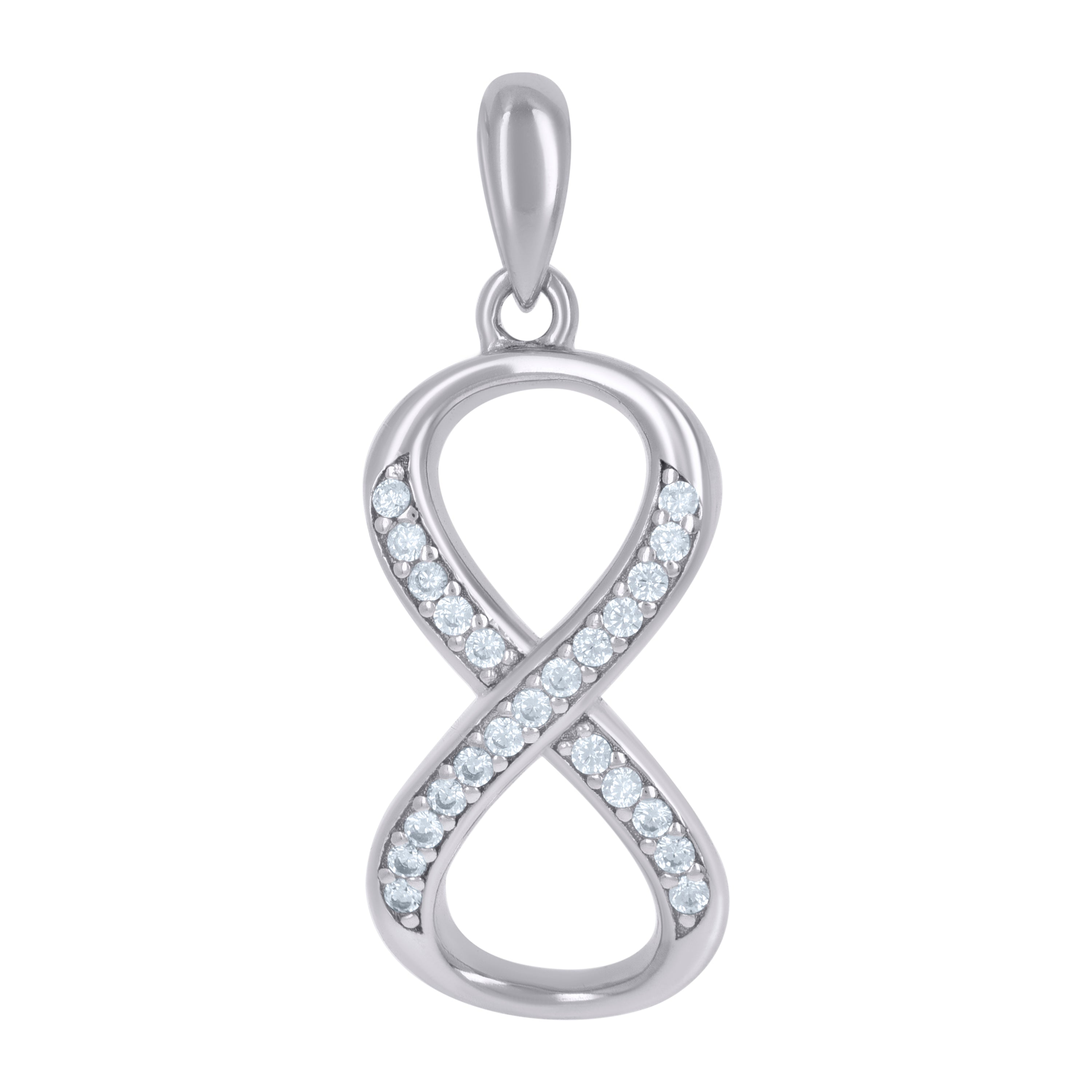 925 Sterling Silver Womens Cz Infinity Charm Pendant