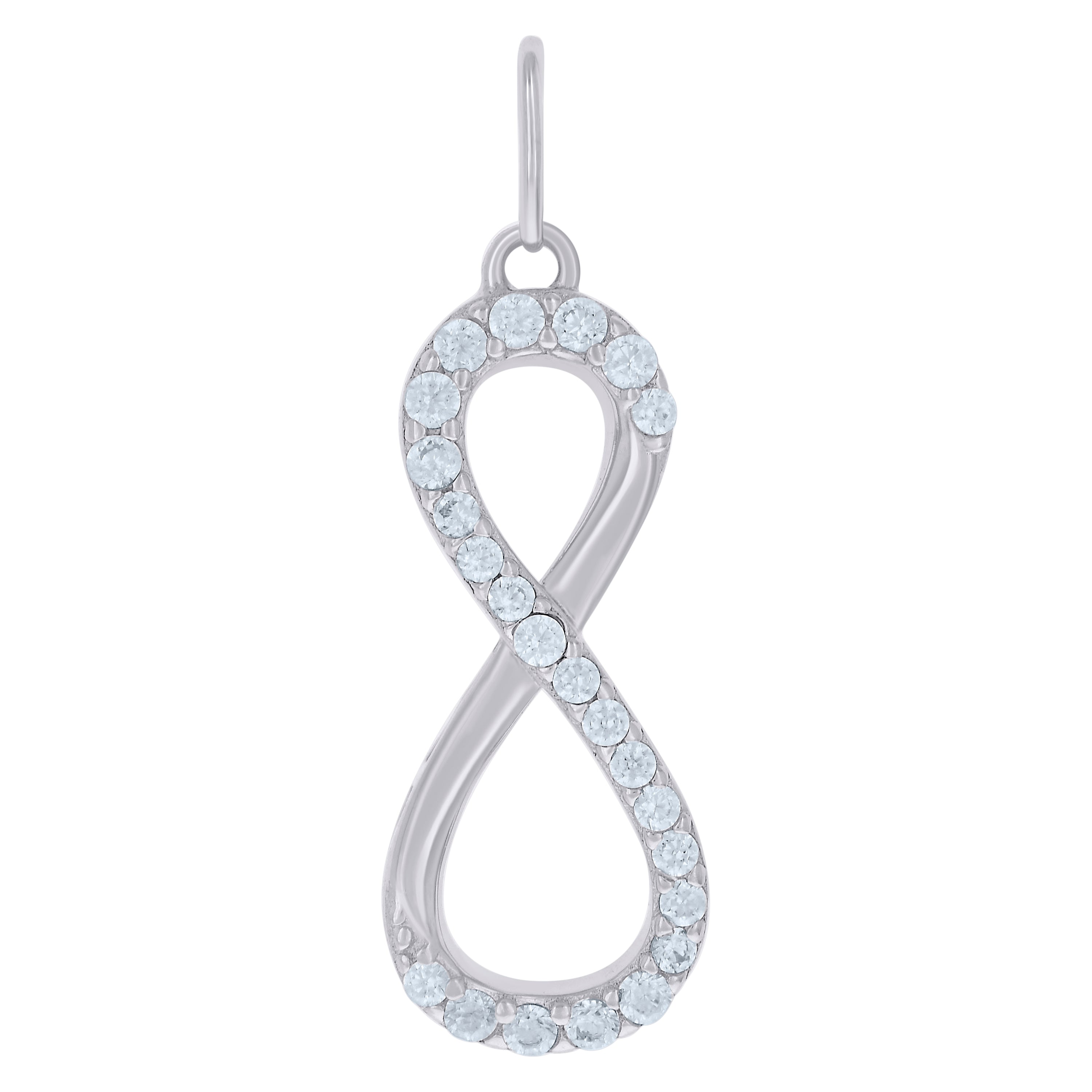 925 Sterling Silver Womens Cz Infinity Charm Pendant