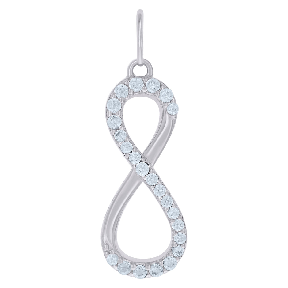 925 Sterling Silver Womens Cz Infinity Charm Pendant