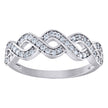 925 Sterling Silver Weaved Size-9 Womens Cubic-Zirconia Ring Band - SLV-90186